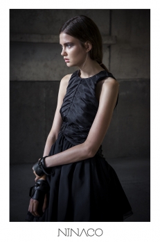 Black luxury silk dress